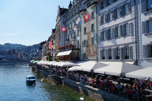 Lucerne riverfront buildings